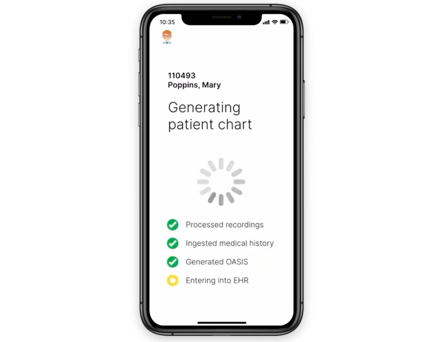 EMR mental status assessment auto-filled by Andy, with orientation, memory, mood, and behavioral findings checked off